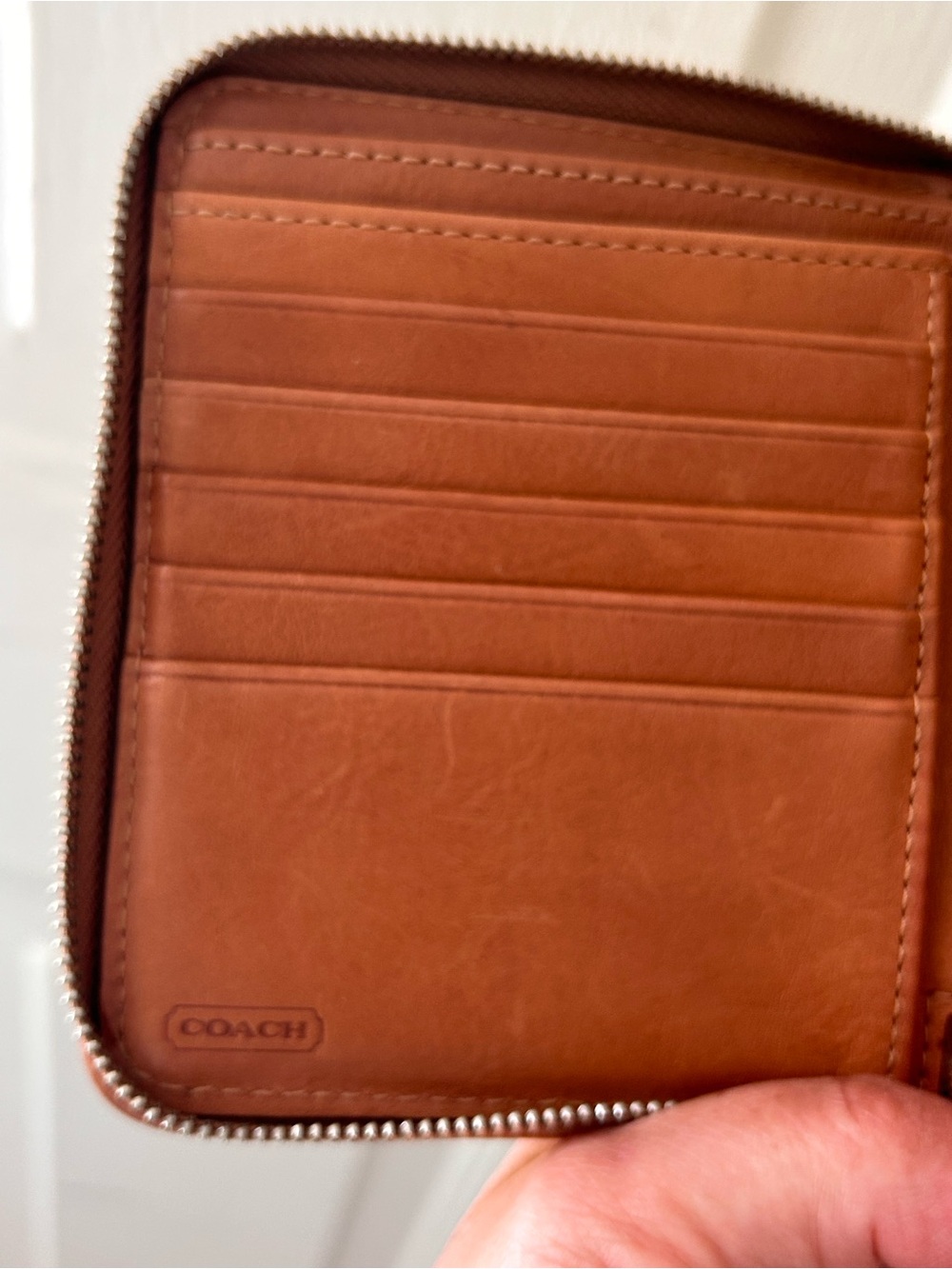 Coach Yellow Jacquard Shoulder Bag with Tan Leather Trim & wallet - Picture 8 of 14